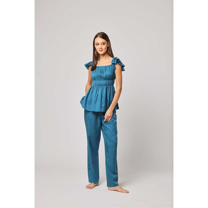 ASHITA FERNANDES Women Blue Solid Top
