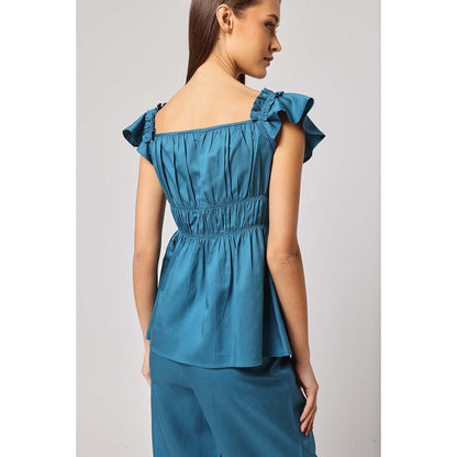 ASHITA FERNANDES Women Blue Solid Top