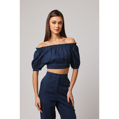 ASHITA FERNANDES Women Off-Shoulder Solid Co-Ord (Set of 2)