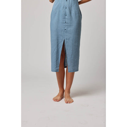 ASHITA FERNANDES Women Blue Linen Blend Dress
