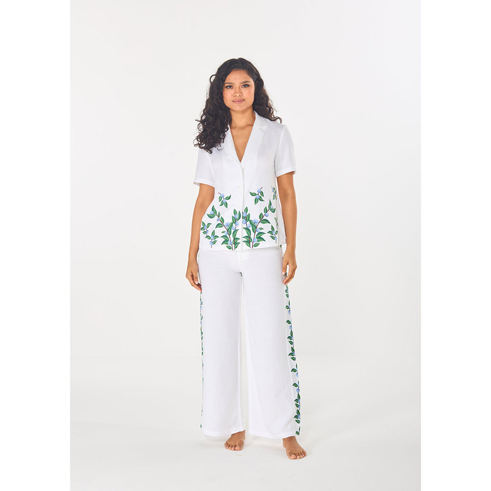 ASHITA FERNANDES White Women White Bell Embroidered Shirt