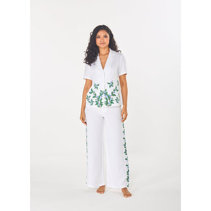 ASHITA FERNANDES White Women White Bell Embroidered Shirt