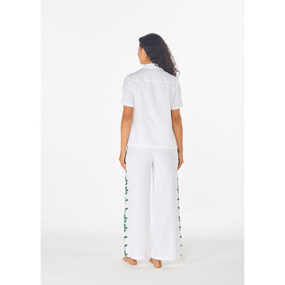 ASHITA FERNANDES White Women White Bell Embroidered Shirt