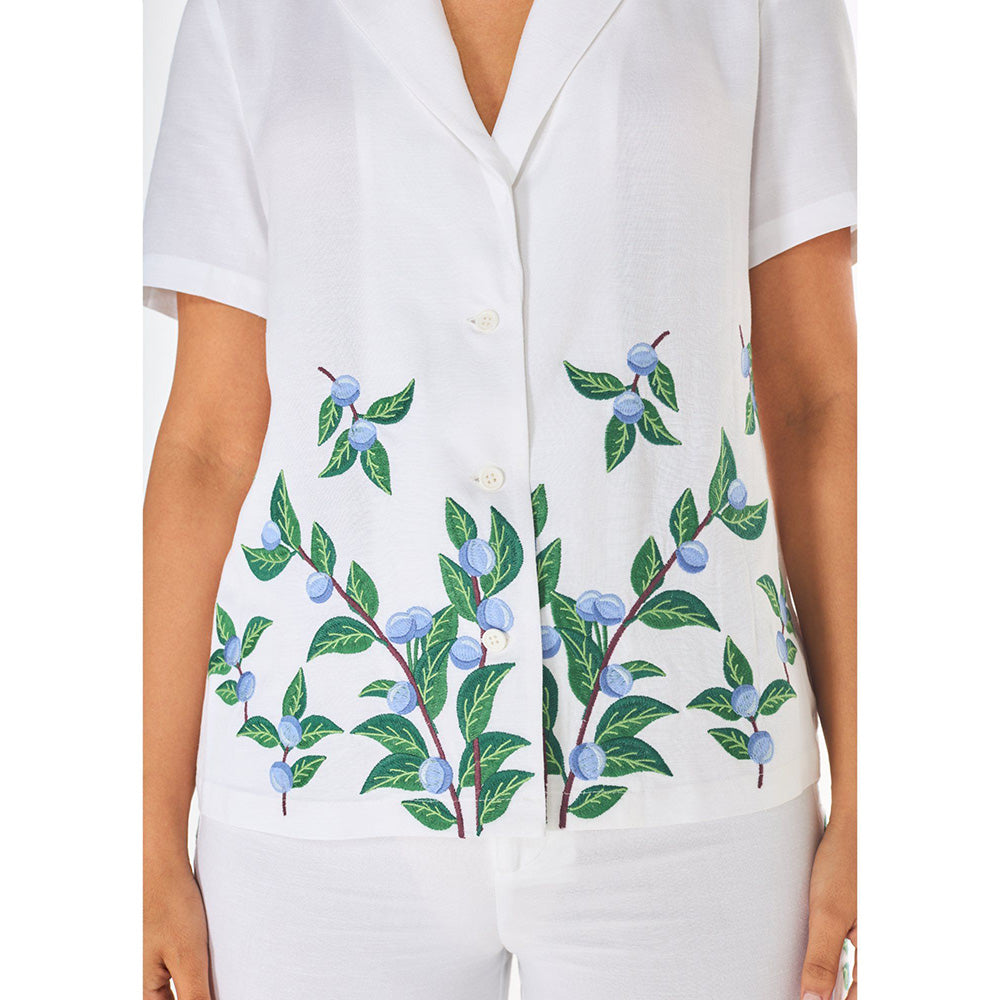 ASHITA FERNANDES White Women White Bell Embroidered Shirt