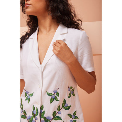 ASHITA FERNANDES White Women White Bell Embroidered Shirt