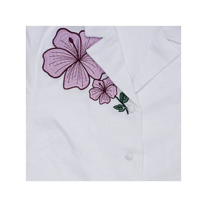ASHITA FERNANDES White Women Floral Embroidered Crop Shirt