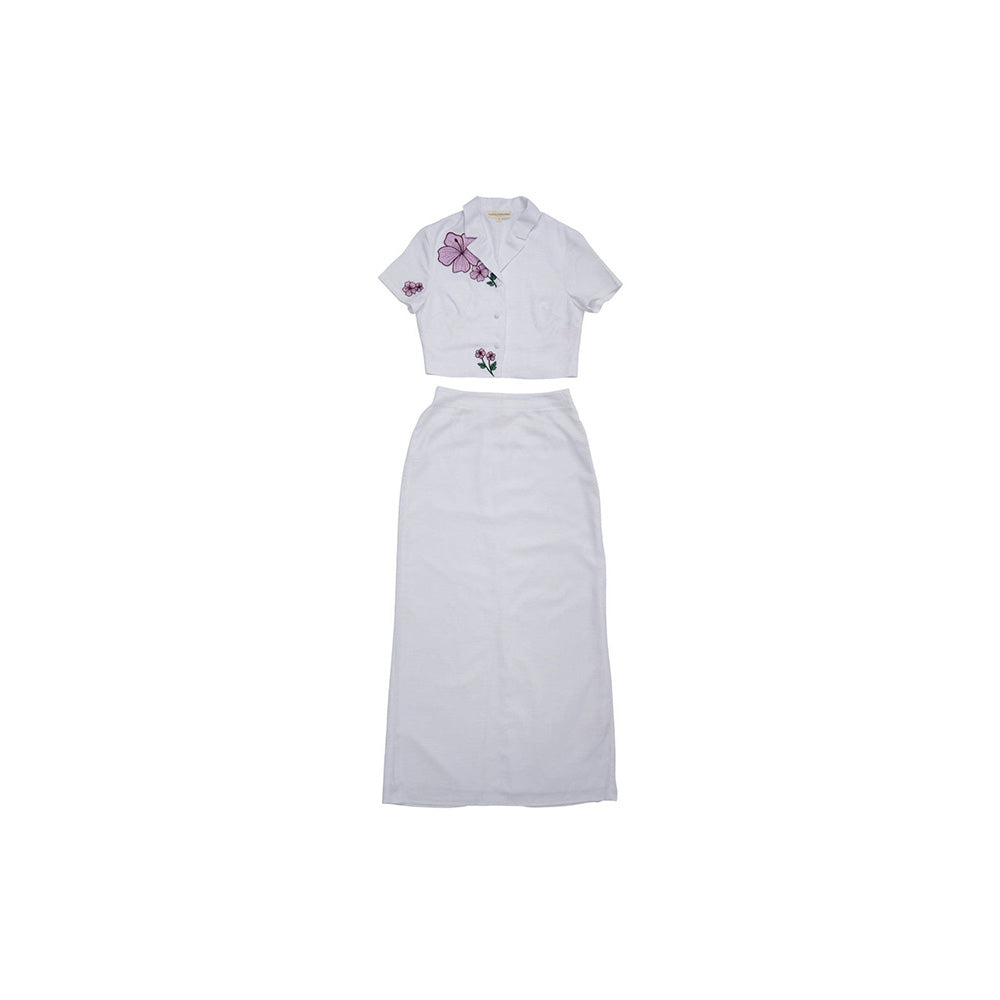 ASHITA FERNANDES White Women Floral Embroidered Crop Shirt