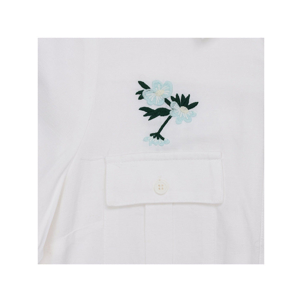 ASHITA FERNANDES White Embroidered Double Front Pocket Shirt