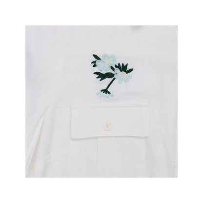 ASHITA FERNANDES White Embroidered Double Front Pocket Shirt