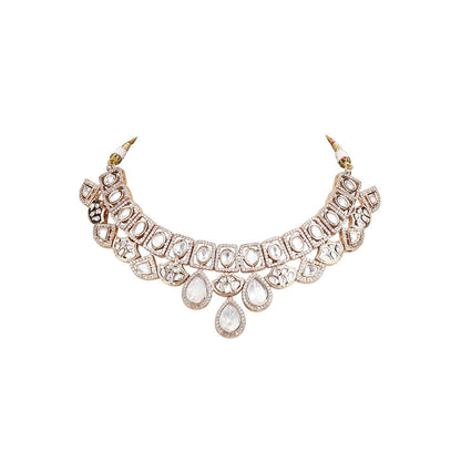 Auraa Trends 22Kt Gold Plated Kundan Classic Gold Necklace Set For Women & Girls