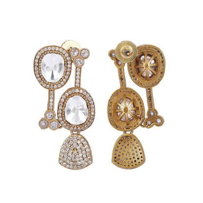 Auraa Trends 22Kt Gold Plated Kundan Classic Gold Necklace Set For Women & Girls