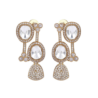 Auraa Trends 22Kt Gold Plated Kundan Classic Gold Necklace Set For Women & Girls