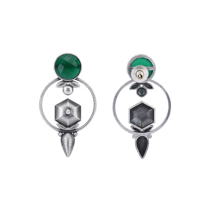 Auraa Trends Elegant Oxidised Green Earrings For women