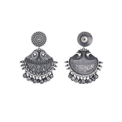 Auraa Trends Classic Oxidised Grey Earrings For women