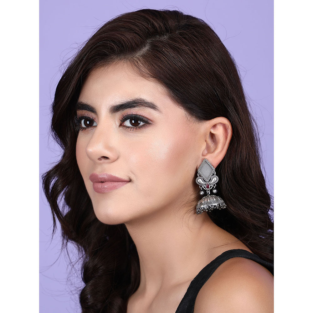 Auraa Trends Classic Oxidised Red Jhumki Earrings For women