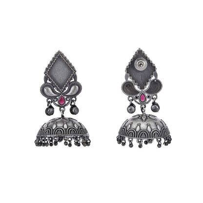 Auraa Trends Classic Oxidised Red Jhumki Earrings For women