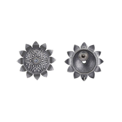 Auraa Trends Classic Oxidised Grey Stud Earrings For women