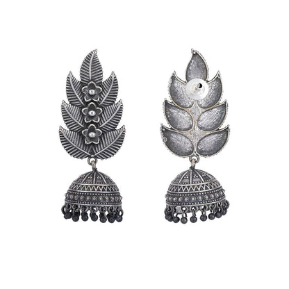 Auraa Trends Classic Oxidised Grey Jhumki Earrings For women