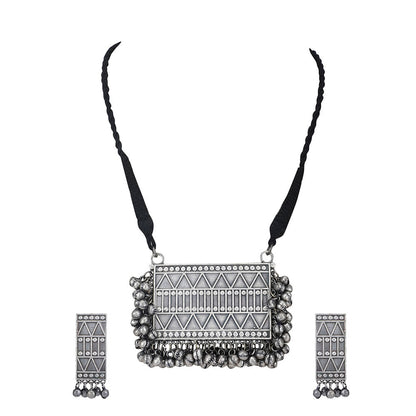 Auraa Trends Oxidised Classic Necklace Set For women