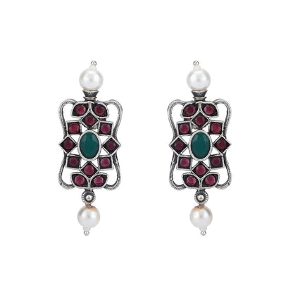 Auraa Trends Elegant Oxidised Multi-Color Pearls Choker Set For women