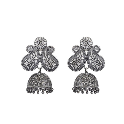 Auraa Trends Women Classic Oxidised Grey Necklace Set