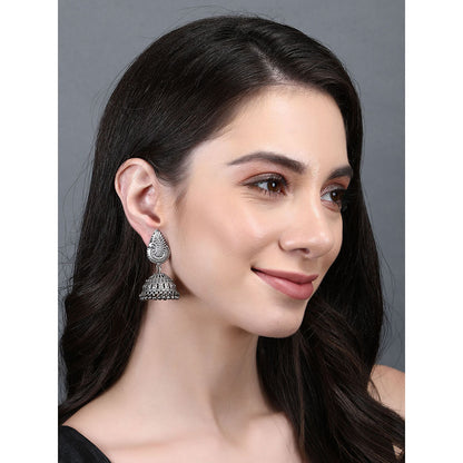 Auraa Trends Classic Oxidised Jhumka Earrings For women