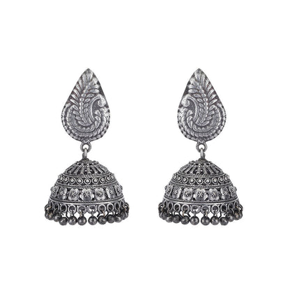 Auraa Trends Classic Oxidised Jhumka Earrings For women