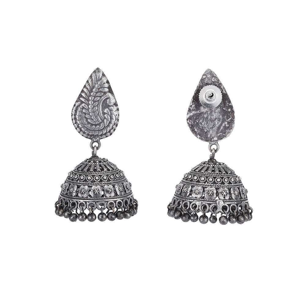 Auraa Trends Classic Oxidised Jhumka Earrings For women