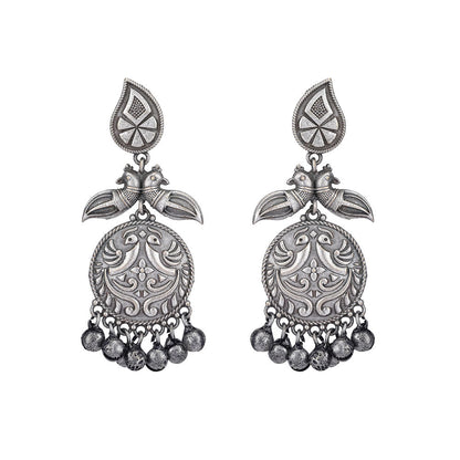 Auraa Trends Classic Oxidised Silver Earrings For women