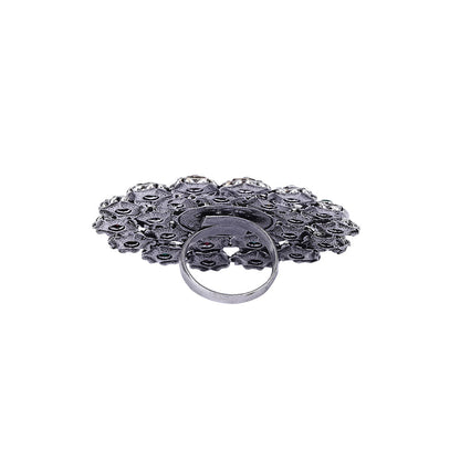 Auraa Trends Classic Oxidised Navratna Ring For women