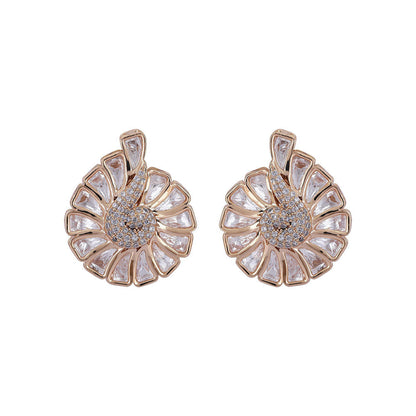 Auraa Trends 22KT Gold Plated Elegant Kundan White Studs Earrings Set for women