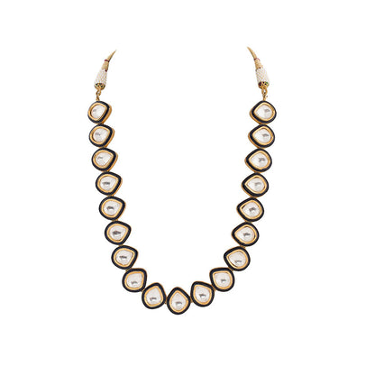 Auraa Trends 22K Gold Plated Kundan Elegant White Necklace Set for Women