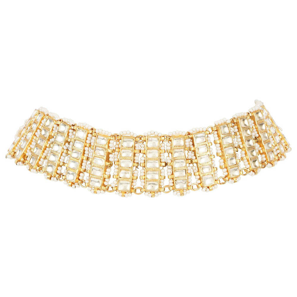 Auraa Trends 22K Gold Plated Classic Kundan Choker for Women