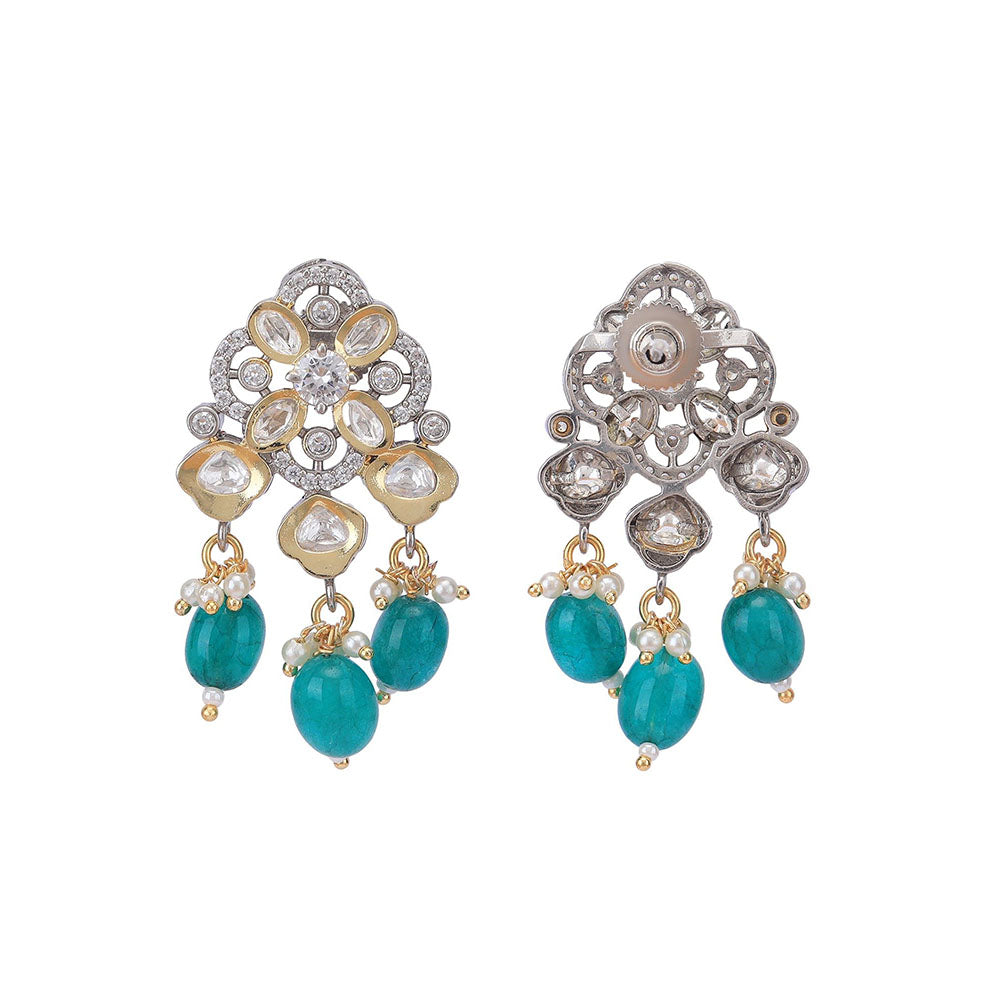 Auraa Trends 22K Gold Plated Green Kundan Studded Choker Jewellery Set For Women