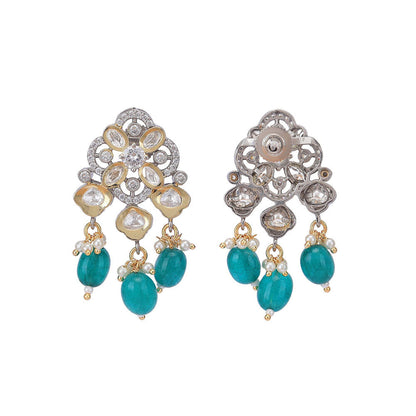 Auraa Trends 22K Gold Plated Green Kundan Studded Choker Jewellery Set For Women