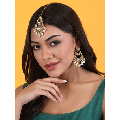 Auraa Trends 22K Gold-Plated White Kundan Jewellery Sets