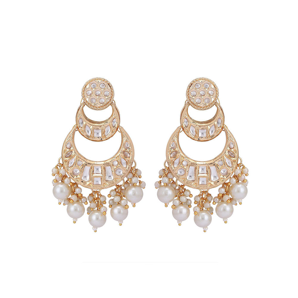Auraa Trends 22K Gold-Plated White Kundan Jewellery Sets