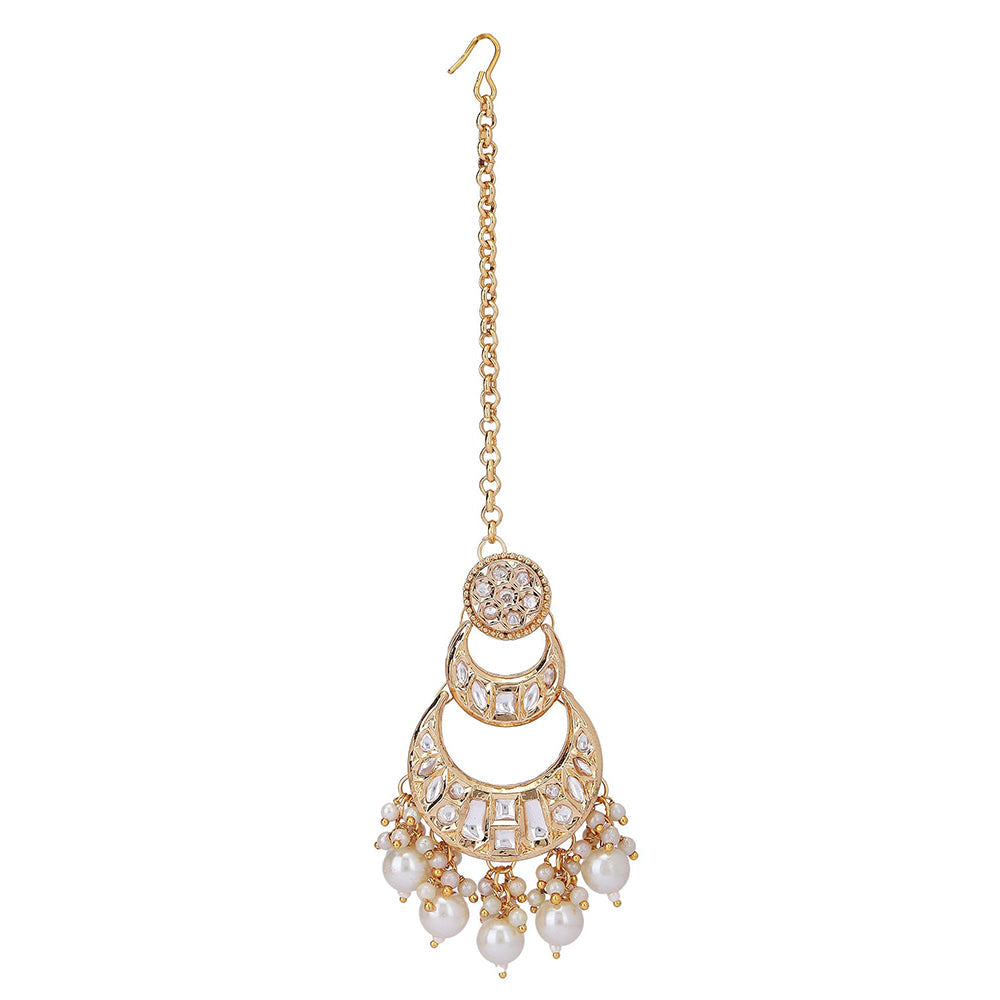 Auraa Trends 22K Gold-Plated White Kundan Jewellery Sets