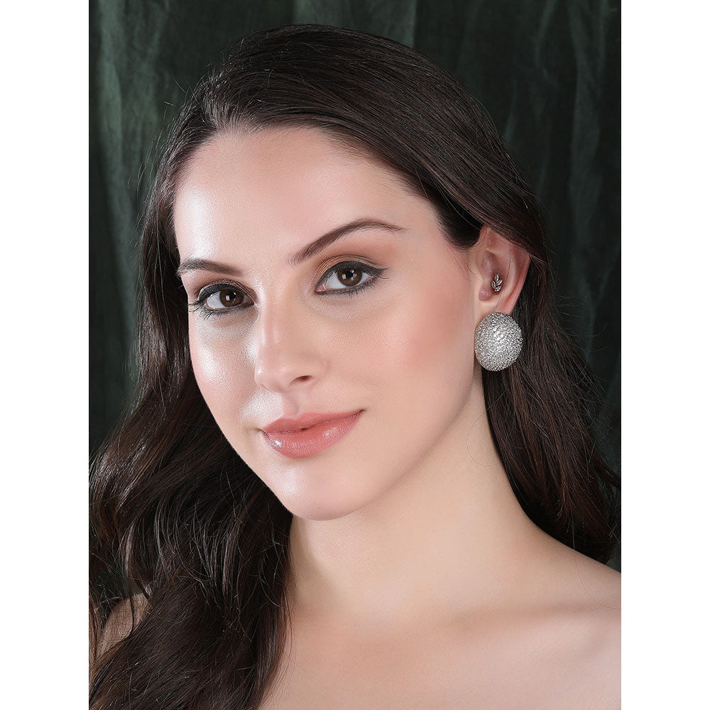 Auraa Trends Circular Stud Earrings Alloy