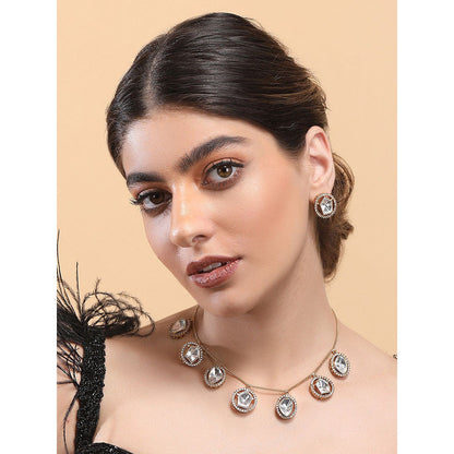 Auraa Trends 22Kt Gold Plated Kundan Jewellery Set