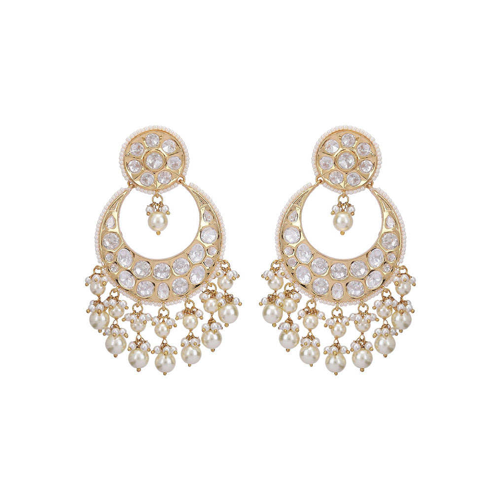 Auraa Trends 22Kt Gold Plated Kundan Golden Choker Jewellery Set