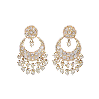 Auraa Trends 22Kt Gold Plated Kundan Golden Choker Jewellery Set