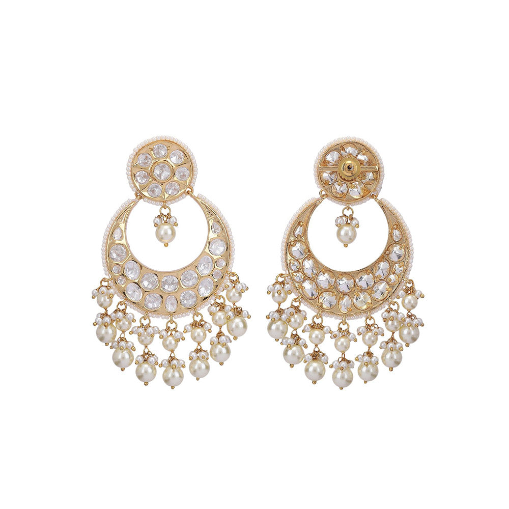 Auraa Trends 22Kt Gold Plated Kundan Golden Choker Jewellery Set