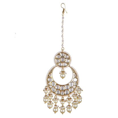 Auraa Trends 22Kt Gold Plated Kundan Golden Choker Jewellery Set