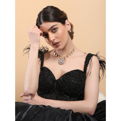 Auraa Trends 22Kt Gold Plated Kundan Jewellery Set For Women