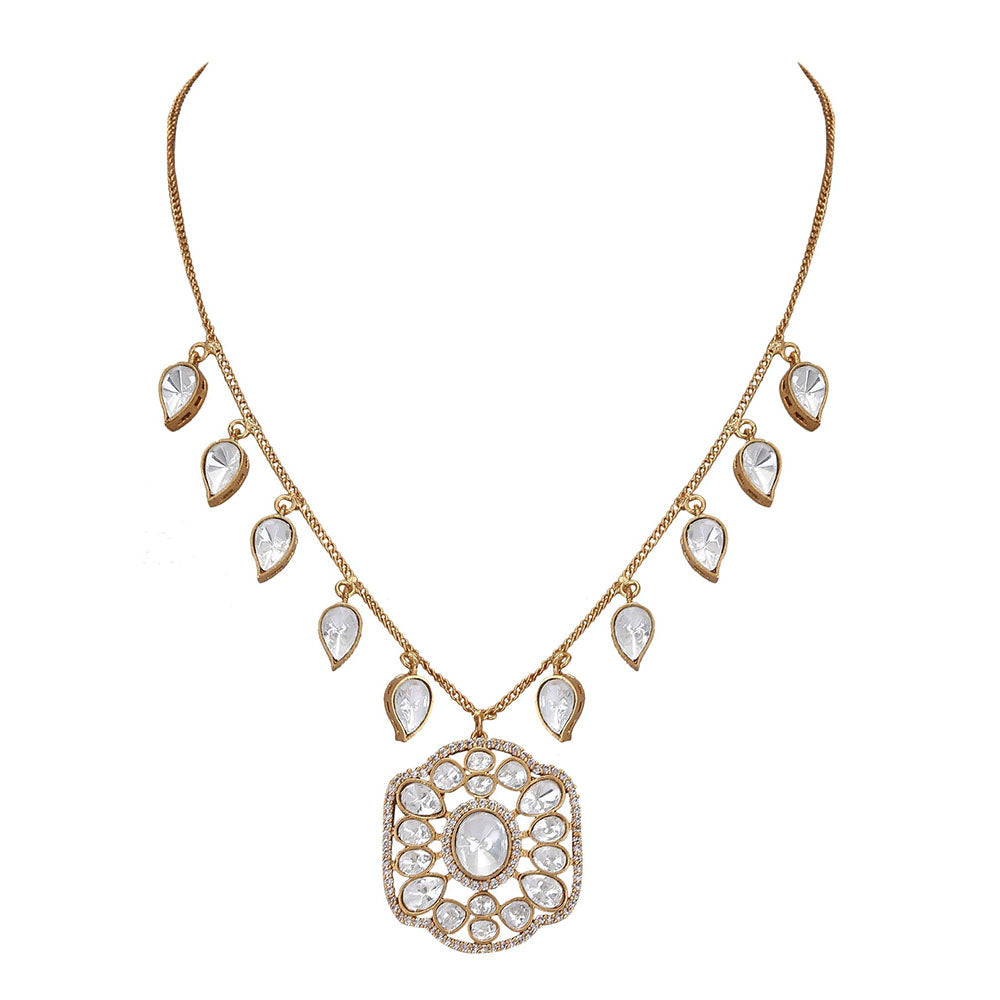 Auraa Trends 22Kt Gold Plated Kundan Jewellery Set For Women
