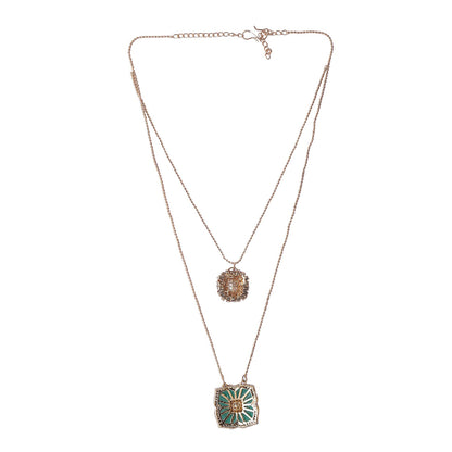 Auraa Trends 22Kt Gold Plated Kundan Multi-Colour Jewellery Set