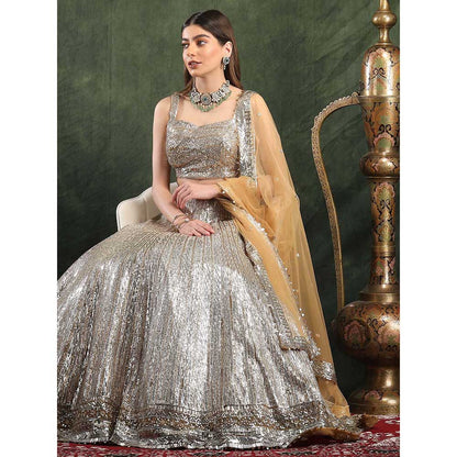 Auraa Trends 22Kt Gold Plated Kundan Green Jewellery Set