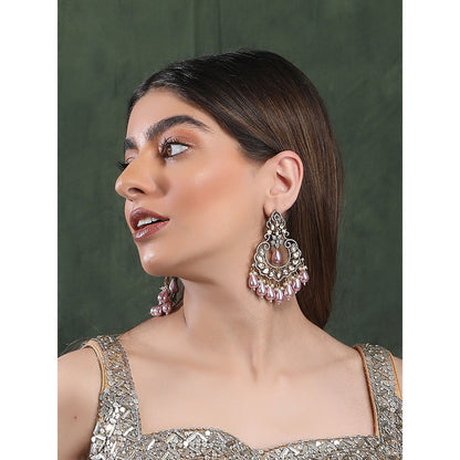 Auraa Trends 22Kt Gold Plated Kundan Chaandbali Earrings