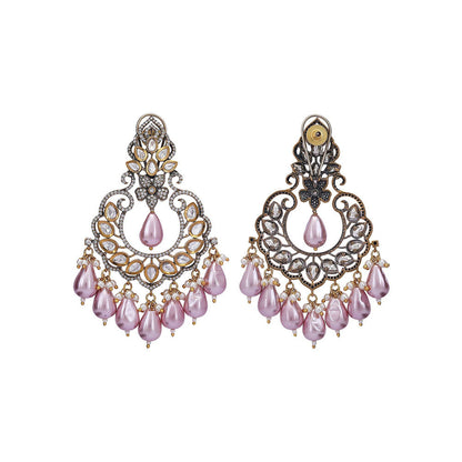 Auraa Trends 22Kt Gold Plated Kundan Chaandbali Earrings
